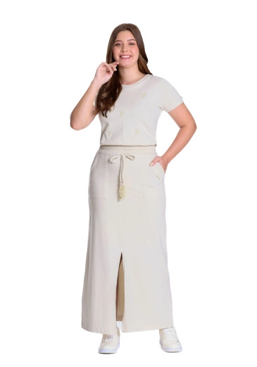 Blusa Júlia Em Moletinho Com Bordado Bege Hapuk Outono/Inverno 2025