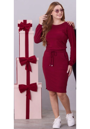 Conjunto Vitória Em Moletinho Bordô Hapuk Outono/Inverno 2026