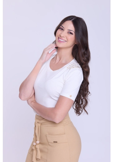 Blusa Jelva Em Malha Canelada Off Hapuk Outono/Inverno 2026