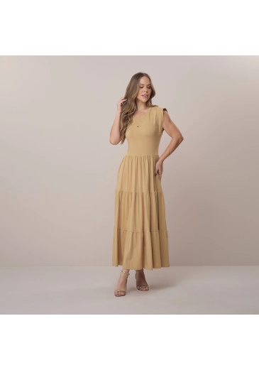 Vestido Brenda Em Malha Conforto Caramelo Tata Martello Primavera/Verão 2026