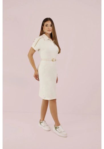 Vestido Sophia Em Malha Naturalle Branco Nitido Outono/Inverno 2026