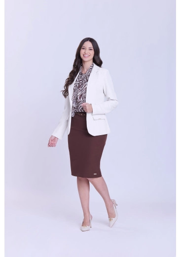 Blazer Ofélia Em Tecido Plano Alfaiataria Bege Hapuk Outono/Inverno 2026