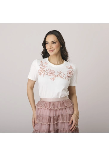 Blusa Agata Em Malha Conforto Estampa Floral Tata Martello Outono/Inverno 2026