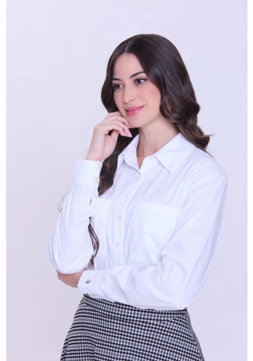 Camisa Luciana Em Tecido Plano Branca Hapuk Outono/Inverno 2026