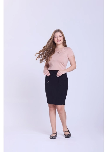 Saia Rebeca Em Malha Preta Hapuk Outono/Inverno 2026