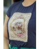 T-Shirt Estampa Quadro Azul Victoria's Princess