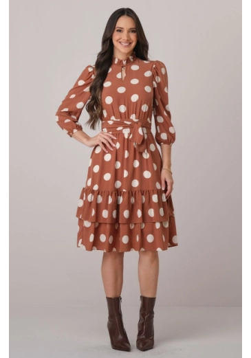 Vestido Samela Em Crepe Poa Tata Martello Outono/Inverno 2026