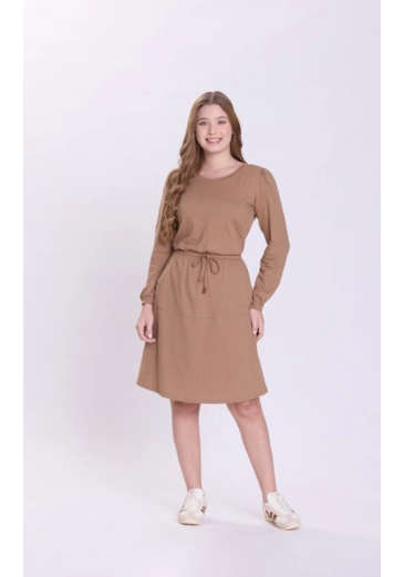 Vestido Dara Em Malha Bege Hapuk Outono/Inverno 2026