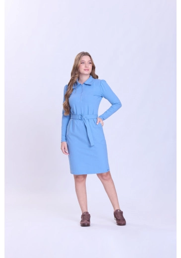 Vestido Olivia Em Malha Azul Hapuk Outono/Inverno 2026