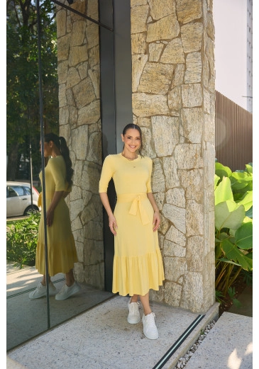 Vestido Dani Em Malha Amarelo Tata Martello Outono/Inverno 2026