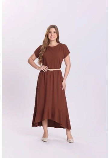 Vestido Hanna Em Malha Marrom Hapuk Outono/Inverno 2026