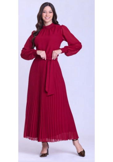 Vestido Liz Em Chiffon Bordo Hapuk Outono/Inverno 2026