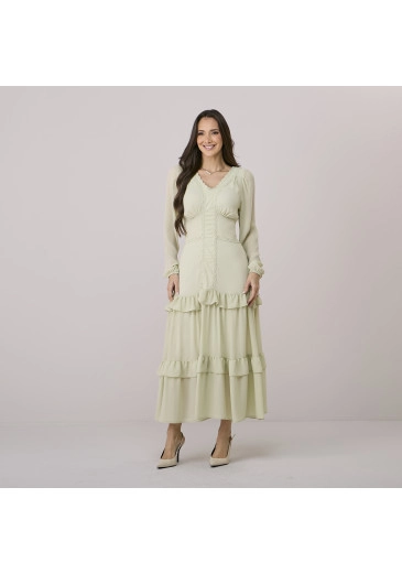 Vestido Joice Em Crepe Verde Tata Martello Outono/Inverno 2026