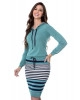 Vestido Listrado com Capuz Verde Hapuk