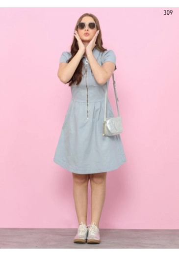 Vestido Léia Em Jeans Color Cinza Hapuk Primavera/Verão 2026