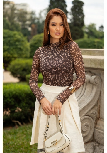 Blusa Margarida Em Tule Jany Pim Outono/Inverno 2025
