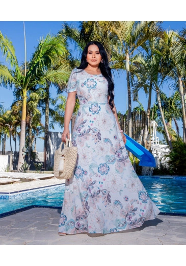 Vestido Elizabeth Em Crepe Estampado Maria Amore Primavera/Verão 2026