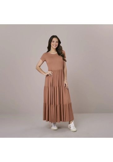 Vestido Neli Em Malha Vis Up Bege Tatá Martello Outono/Inverno 2025