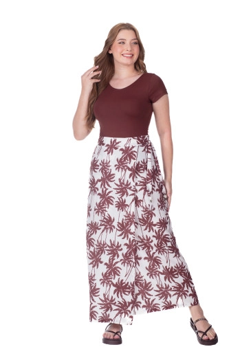 Saia Canga Serena Em Tecido Plano Estampado Marrom Claro Hapuk  Primavera/Verão 2026