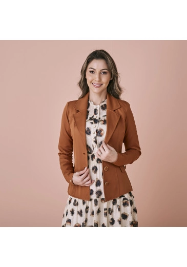 Blazer Leia Em Alfaitaria Suzi Marrom Tata Martello Outono/Inverno 2024