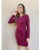 Vestido Moletinho Bordô Lulu Modas 