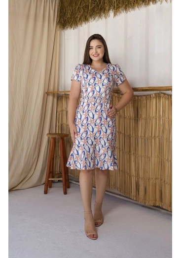 Vestido Valesca Tecido Crepe Estampado Maria Amore Primavera/Verão 2025