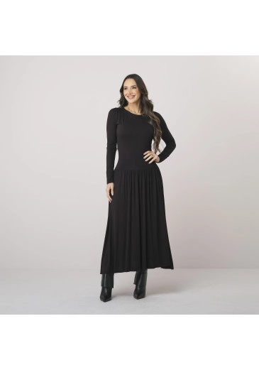 Vestido Josy Em Malha Vis Up Preto Tata Martello Outono/Inverno 2026