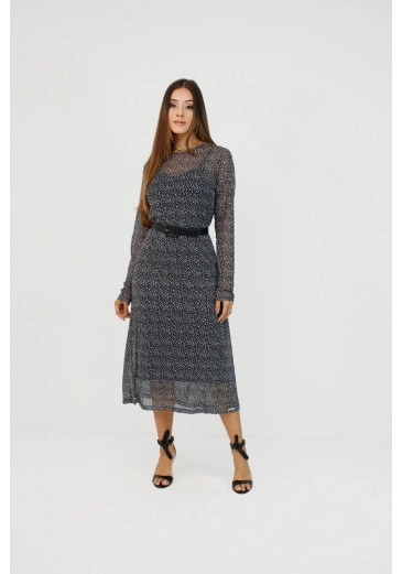 Vestido Cecilia Cinza Nítido Outono/Inverno 2025