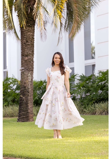 Vestido Marli Em Musseline Off White Jany Pim Primavera/Verão 2026