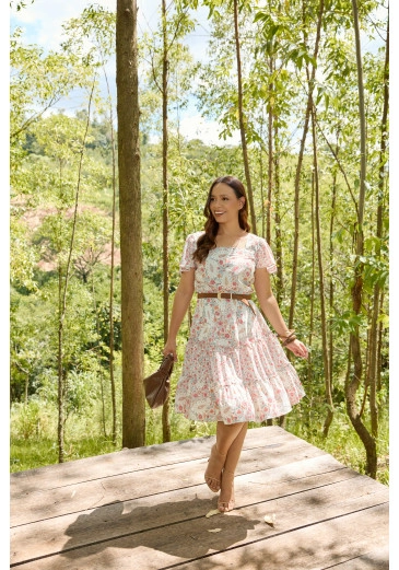 Vestido Paola Em Toque De Seda Branco Jany Pim Primavera/Verão 2026