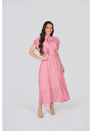 Vestido Mharessa Em Crepe Rosa Tata Martello Primavera/Verão 2027
