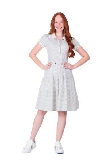 Vestido Flayslaine Em Malha Listrada Azul Hapuk Primavera/Verão 2027