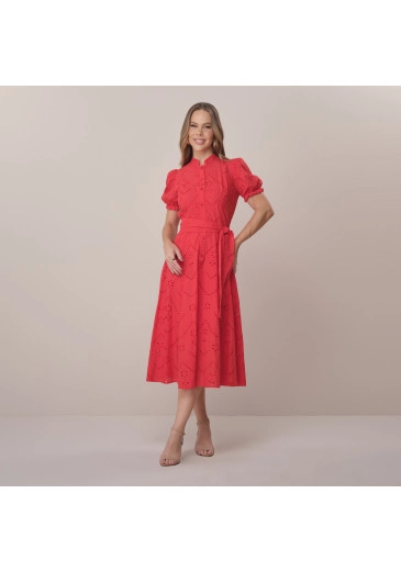 Vestido Valéria Em Laise Vermelho Tata Martello Primavera/Verão 2026