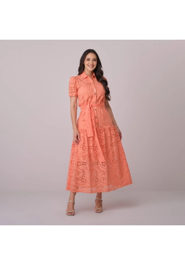 Vestido Juliete Em Algodão Bordado Coral Tata Martello Primavera/Verão 2026