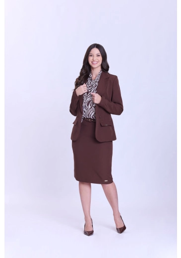 Blazer Ofélia Em Tecido Plano Alfaiataria Marrom Hapuk Outono/Inverno 2026