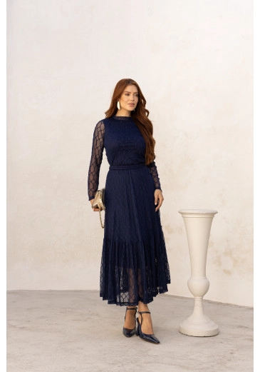 Conjunto Amanda Em Tule Azul Marinho Jany Pin Outono/Inverno 2026