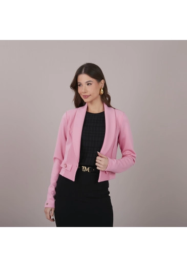 Blazer Cleia Em Neoprene Com Elastano Rosa Tatá Martello Primavera/Verão 2025