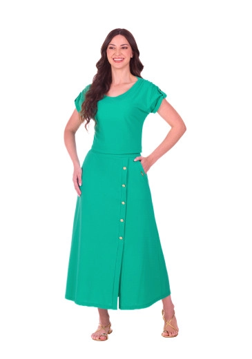 Conjunto Patricia Em Malha Texturizada Verde Hapuk Primavera/Verão 2027