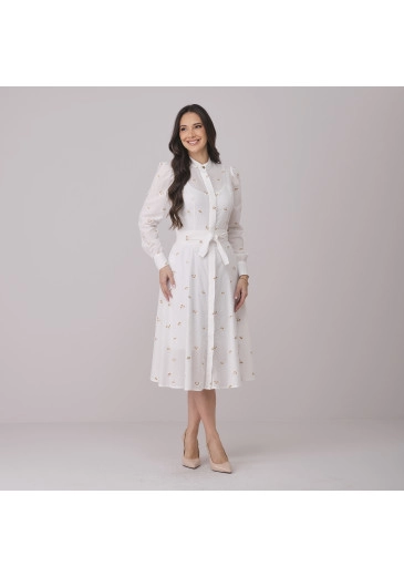 Vestido Meire Em Bordado Algodão Branco Tata Martello Outono/Inverno 2026