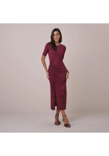 Vestido Vitoria Em Malha Vicolycra Marsala Tatá Martello Primavera/Verão 2026