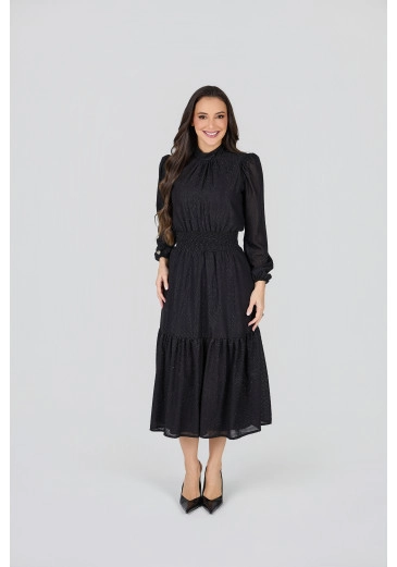 Vestido Paula Em Crepe Preto Tata Martello Primavera/Verão 2027