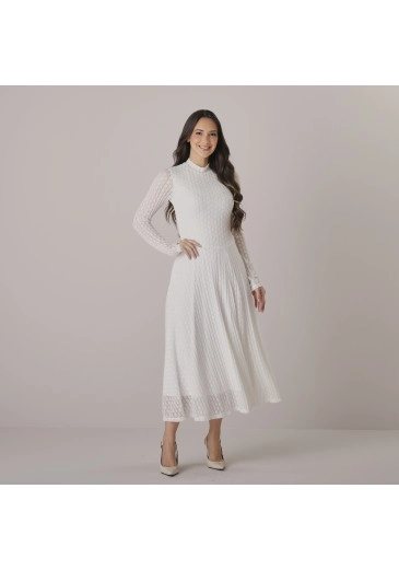 Vestido Nadia Em Renda Flower Branco Tata Martello Outono/Inverno 2026