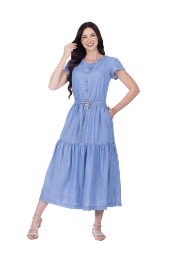 Vestido Cecilia Em Jeans Leve Azul Claro Hapuk Primavera/Verão 2026