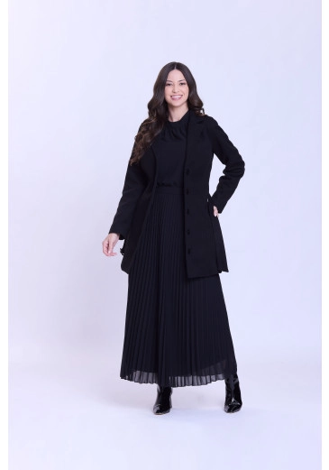 Casaco Lidia Em Lã Batida Preto Hapuk Outono/Inverno 2026