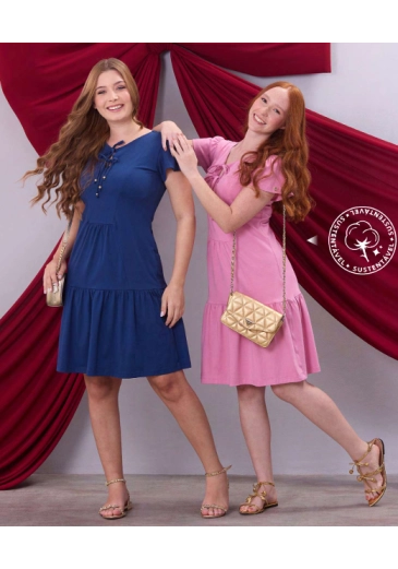 Vestido Manuella Em Malha Rosa Hapuk  Outono/Inverno 2026