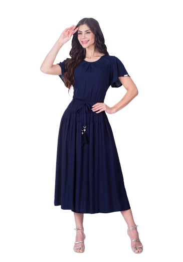 Vestido Naila Em Tecido Plano De Viscose Azul Noite Hapuk Primavera/Verão 2026