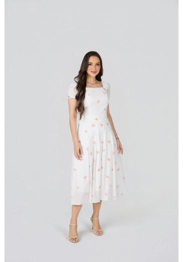 Vestido Amara Em Algodão Bordado Coral Tata Martello Primavera/Verão 2027