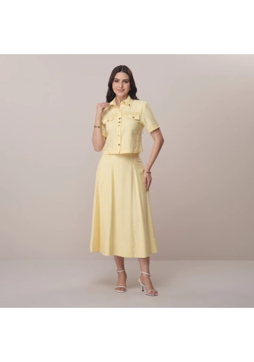 Conjunto Ines Em Alfaiataria Amarelo Tata Martello  Primavera/Verão 2026