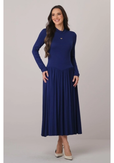 Vestido Taina Em Malha Vis Up Azul Tata Martello Outono/Inverno 2026