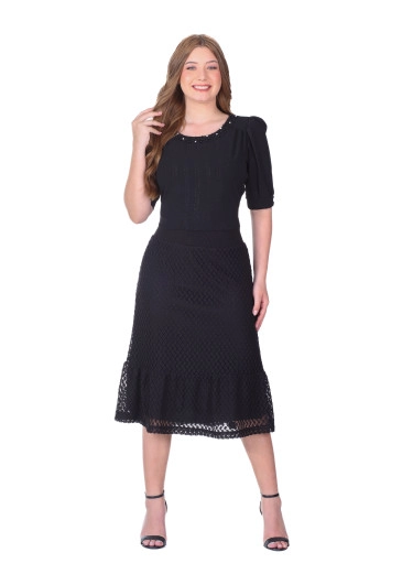 Blusa Diná Em Tecido Plano Preta Hapuk Primavera/Verão 2026